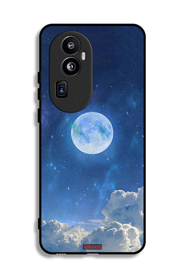 غطاء حماية لهاتف Oppo Reno10 Pro Plus بتصميم غيوم القمر