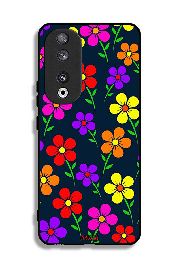 غطاء حماية لهاتف Honor 90 بأزهار ملونة