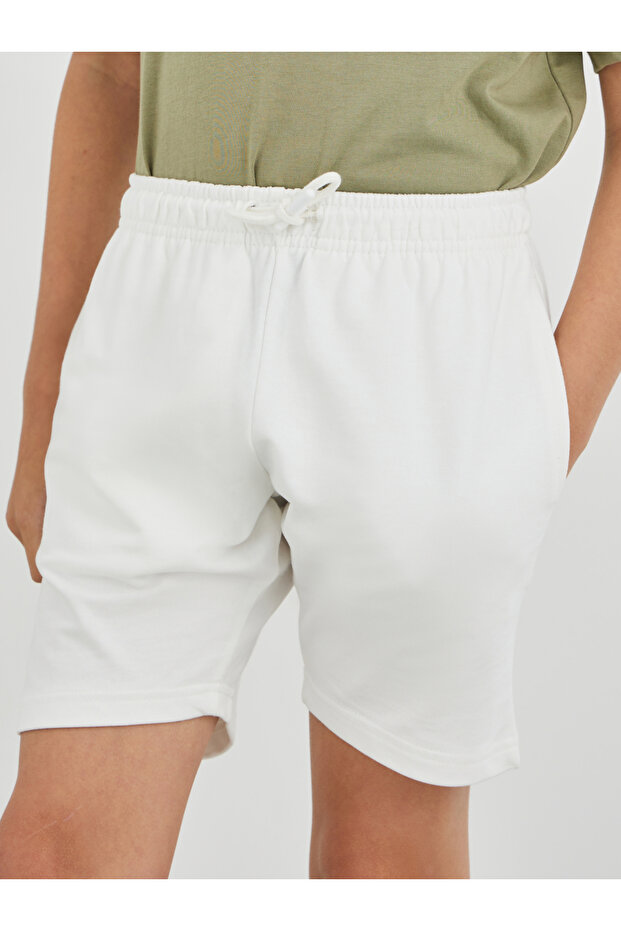 Solid Regular Fit Shorts with Drawstring - 3