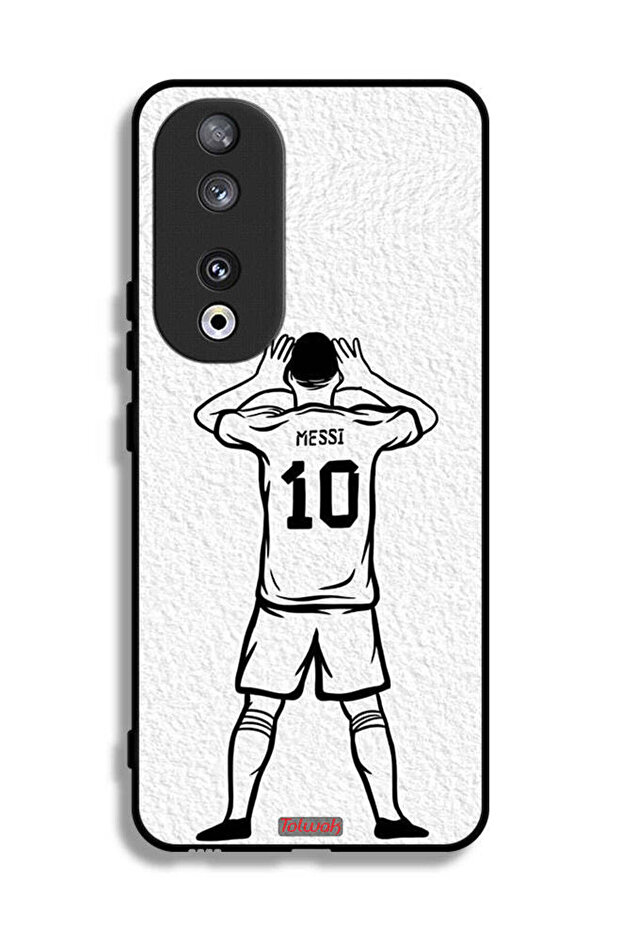 غطاء حماية لهاتف Honor 90 بتصميم ميسي سكيتش