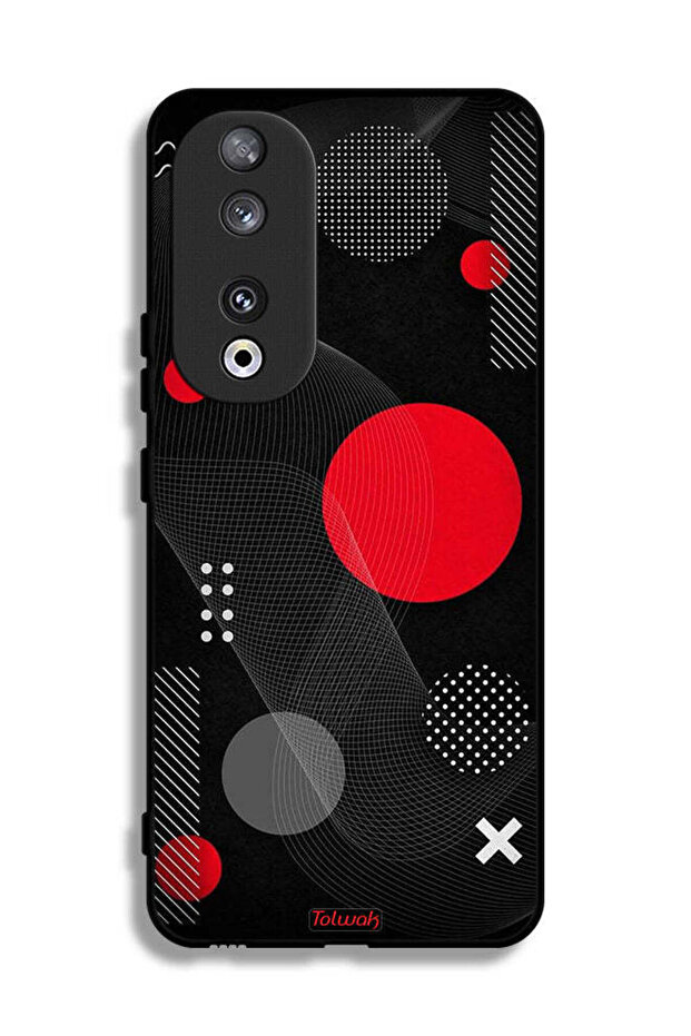 غطاء حماية لهاتف Honor 90 بنمط دائري ومتقاطع
