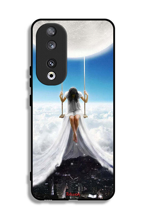 غطاء حماية لهاتف Honor 90 بتصميم فن مدينة الغيوم القمرية