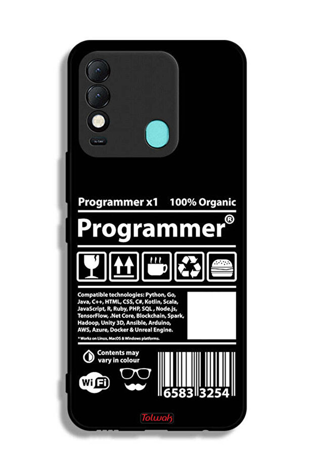 غطاء حماية وملصق برمجة لهاتف Tecno Spark 8 - 2
