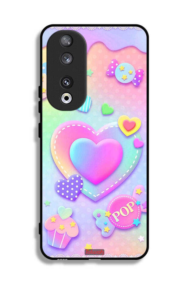 غطاء حماية لهاتف Honor 90 برسومات قلوب البوب