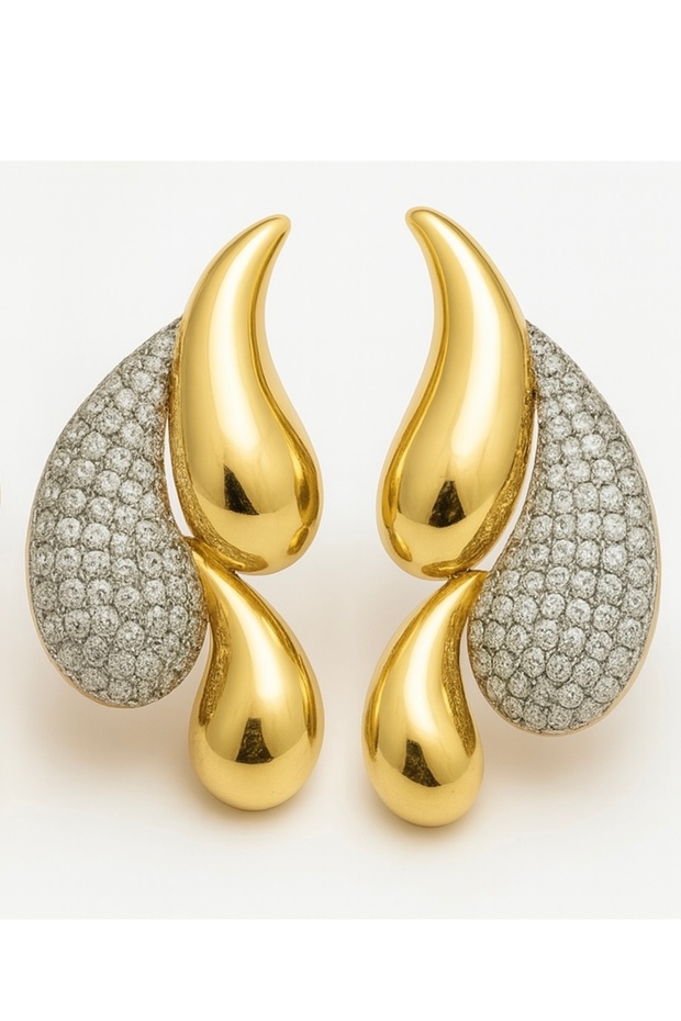 Çelik 3 Damla Küpe - 2