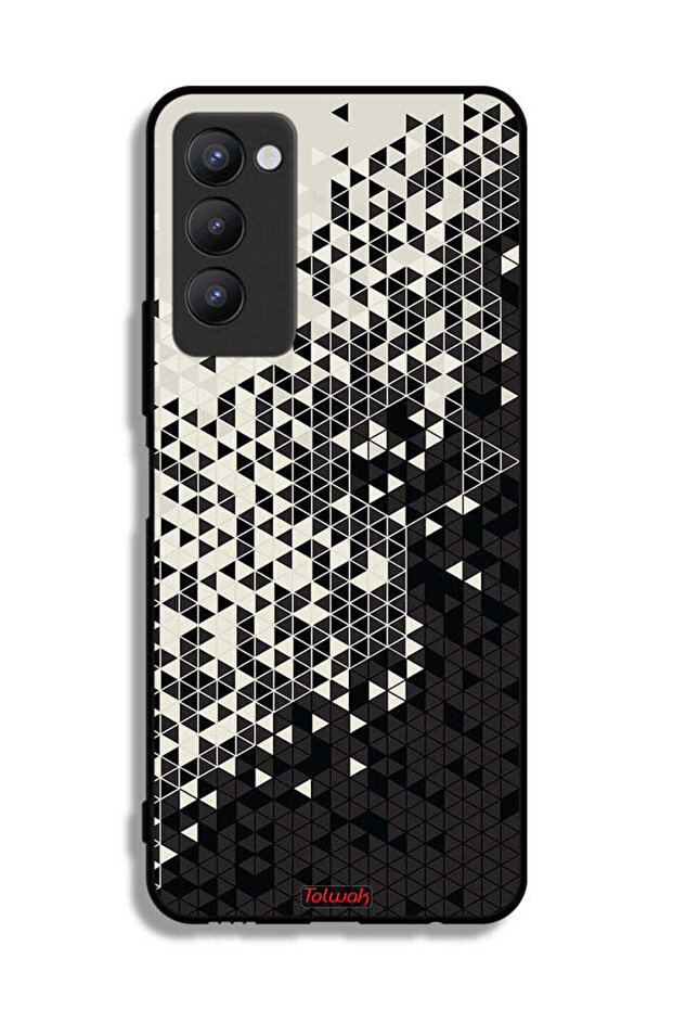 غطاء حماية لهاتف تكنو كامون 18 بنمط مثلث فني رقمي - 2