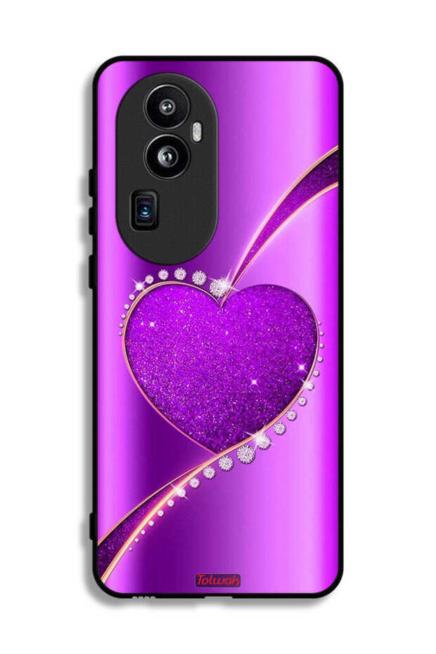 غطاء حماية لهاتف Oppo Reno10 Pro Plus - قلب لامع