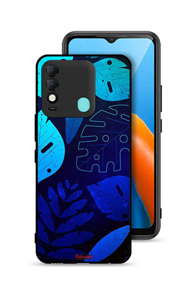غطاء حماية لهاتف Tecno Spark 8 بنقشة أوراق الشجر