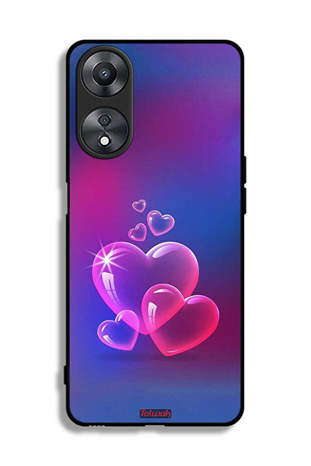 غطاء حماية لهاتف Oppo A58 5G بنقشة قلوب مائية