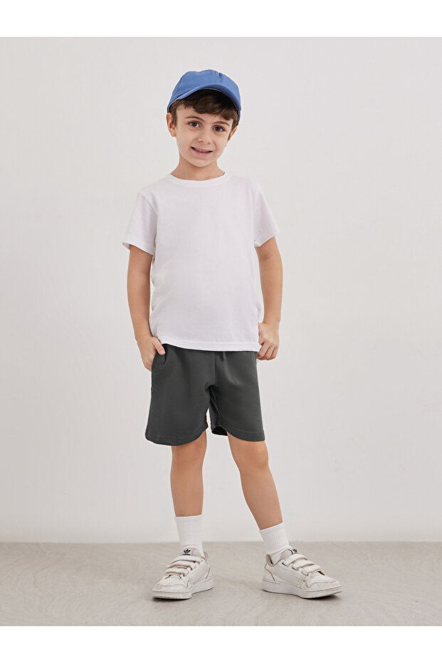 Solid Shorts with Drawsting - 2