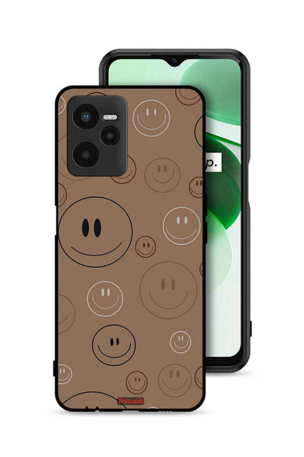 غطاء حماية لهاتف Realme C35 بنقشة وجوه مبتسمة - 1