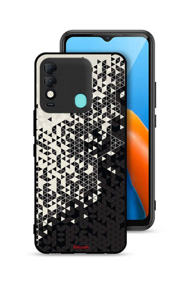 غطاء حماية لهاتف Tecno Spark 8 بنمط مثلث فني رقمي