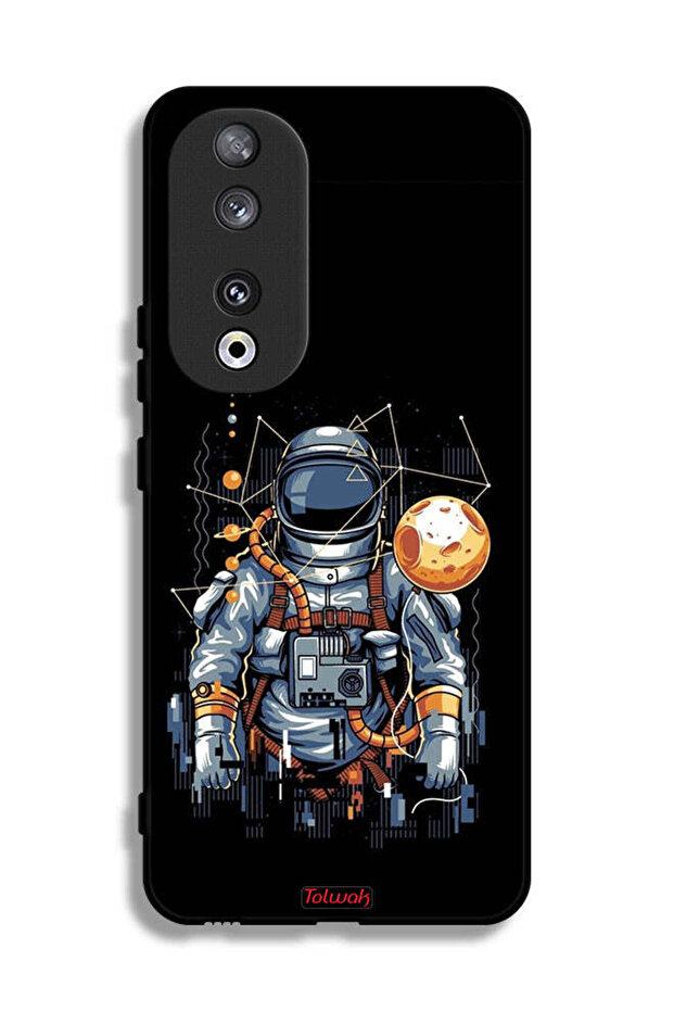 غطاء حماية لهاتف Honor 90 بتصميم رائد فضاء تجريدي