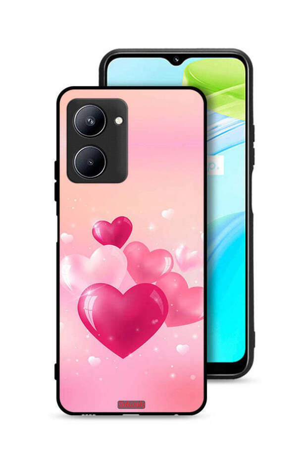 غطاء حماية لهاتف Realme C33 برسومات قلوب جميلة