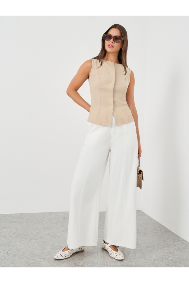 سترة سادة بدون أكمام وأزرار - 2