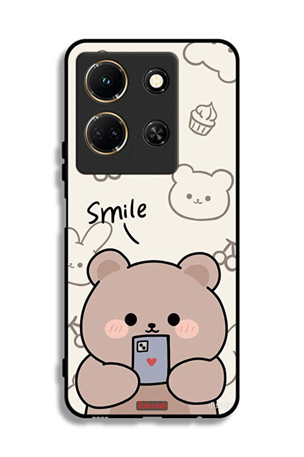 غطاء حماية لهاتف Infinix Note 30 برسومات الدب المبتسم