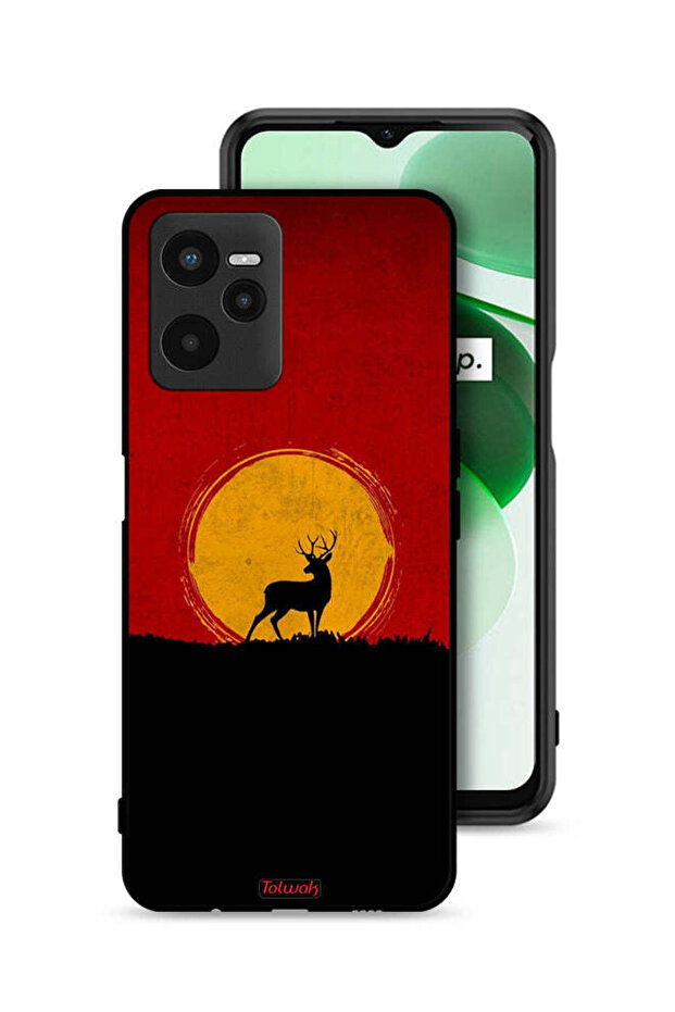 Realme C35 Protective Case Cover Deer And Moon Artwork