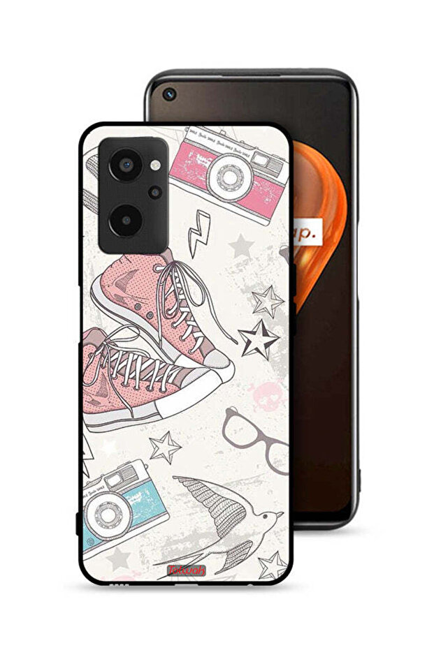 Realme 9i 4G Protective Case Cover Canva Shoes And Camera Art