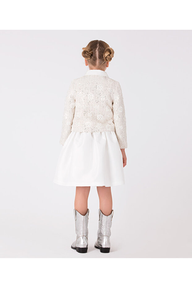 Kız Çocuk Ekru Tafta Etek - 3