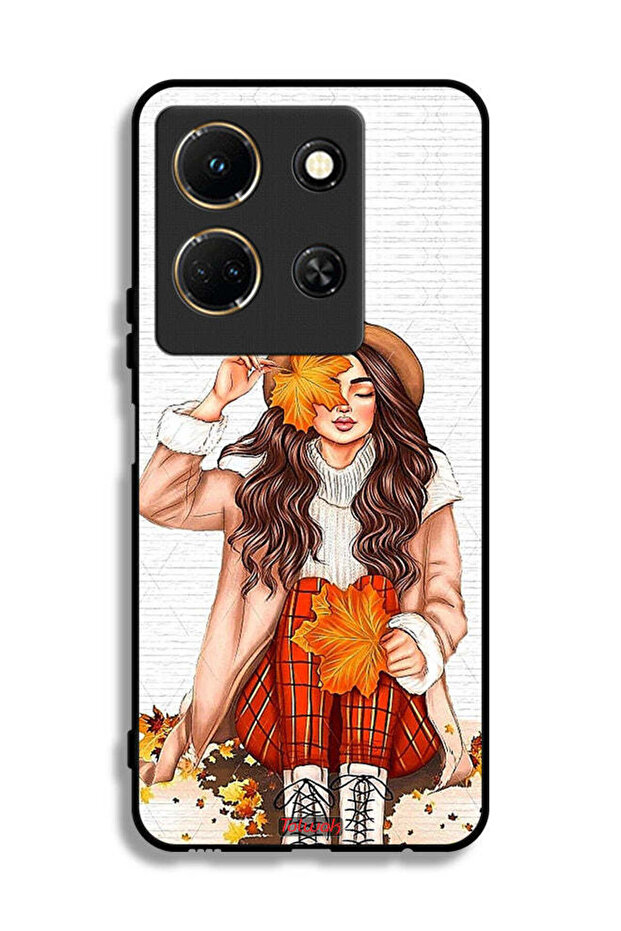 Infinix Note 30 Protective Case Cover Holding Autumn Leaves Art