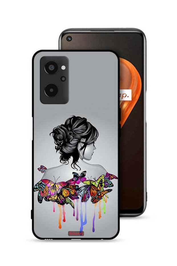 Realme 9i 4G Protective Case Cover Butterflies And Girl Abstract Art