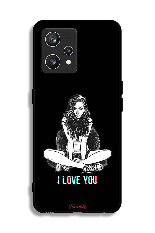 غطاء حماية لهاتف Realme 9 Pro Plus برسومات "أحبك"