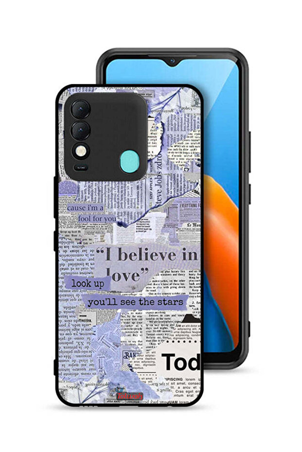 غطاء حماية لهاتف Tecno Spark 8 بنقشة جريدة