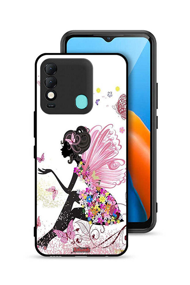 غطاء حماية لهاتف Tecno Spark 8 بتصميم فتاة الفراشة