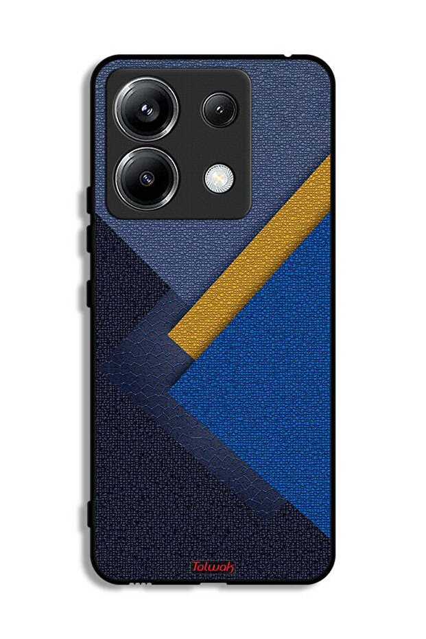 غطاء حماية لهاتف Xiaomi Poco X6 5G بنقشة مثلثات جلدية