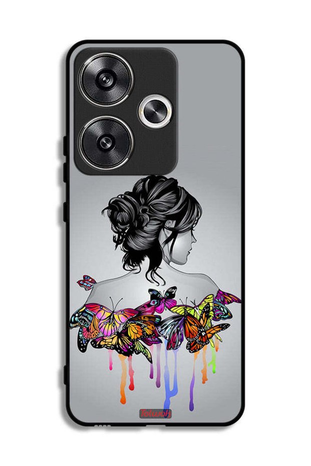 Xiaomi Poco F6 5G Protective Case Cover Butterflies And Girl Abstract Art