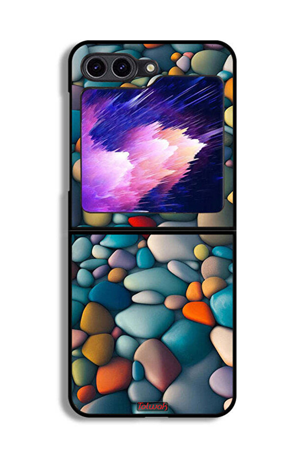 غطاء حماية لهاتف Samsung Galaxy Z Flip6 بنقشة أحجار تجريدية
