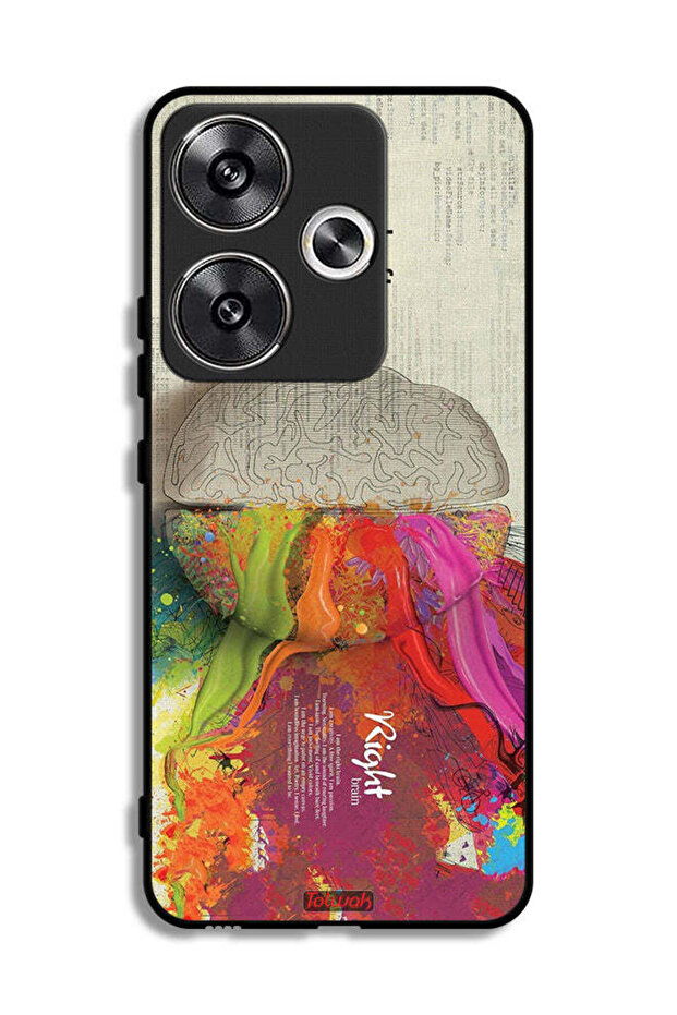 غطاء حماية لهاتف Xiaomi Poco F6 5G بتصميم تجريدي لعلم الدماغ