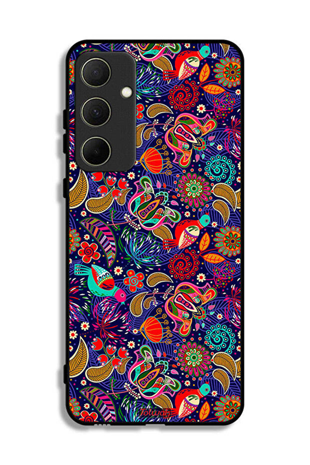 Samsung Galaxy A35 5G Protective Case Cover Pattern Colorful Birds Leaf Flowers