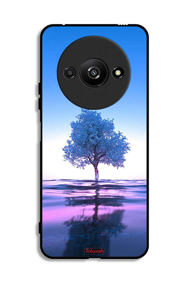 Xiaomi Redmi A3 4G Protective Case Cover Tree Neon Body Of Water Reflection Digital Art
