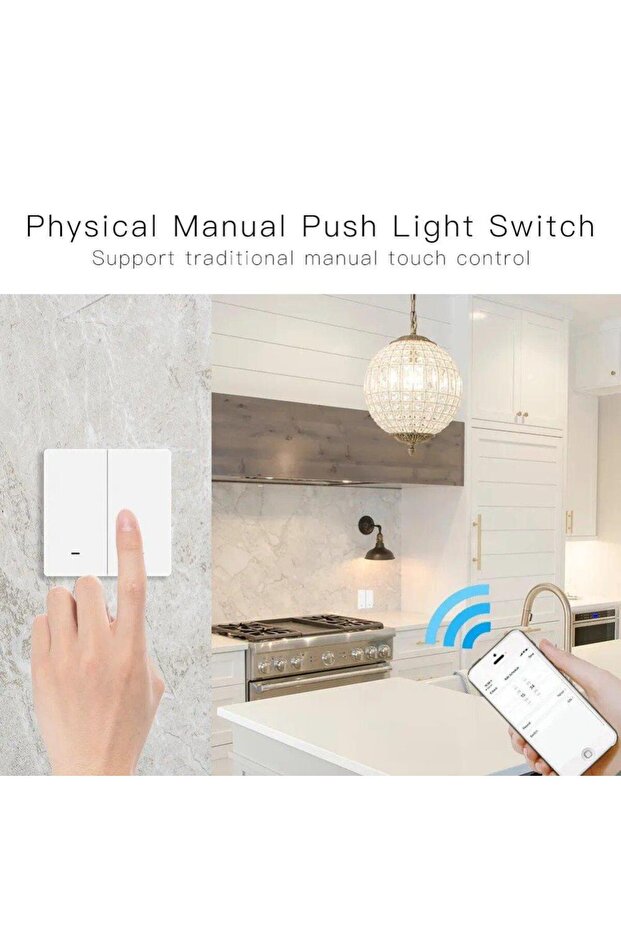 Single white smart light switch - 3