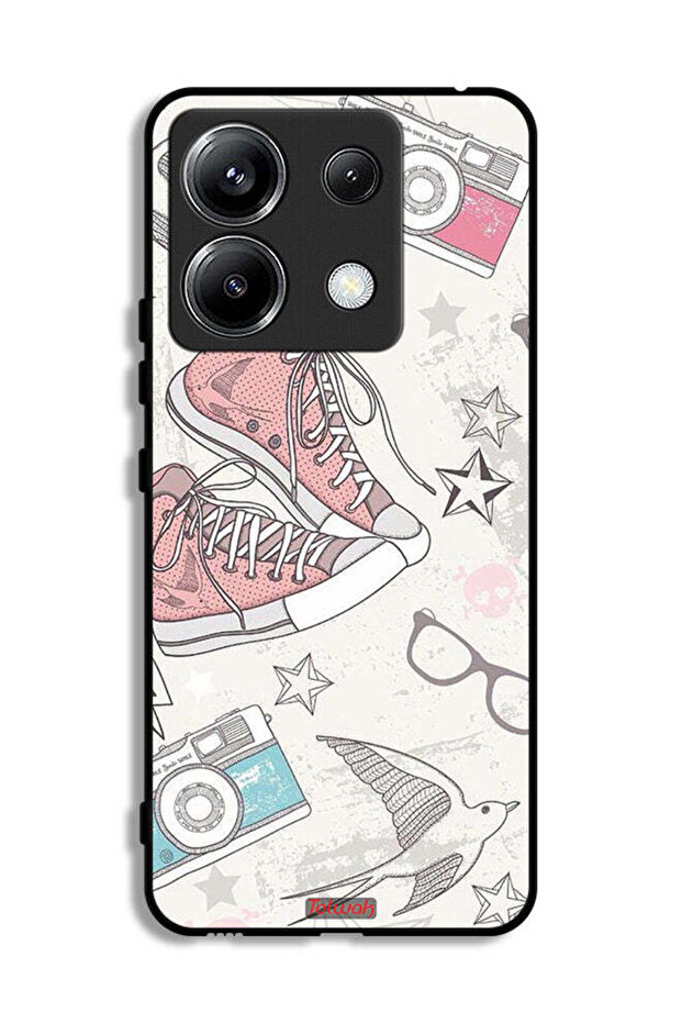 Xiaomi Redmi Note 13 Pro 5G Protective Case Cover Canva Shoes And Camera Art
