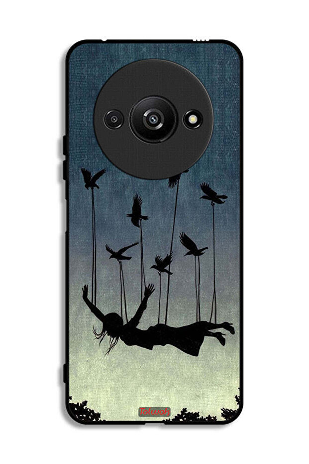 Xiaomi Redmi A3 4G Protective Case Cover Birds Holding Fallen Girl