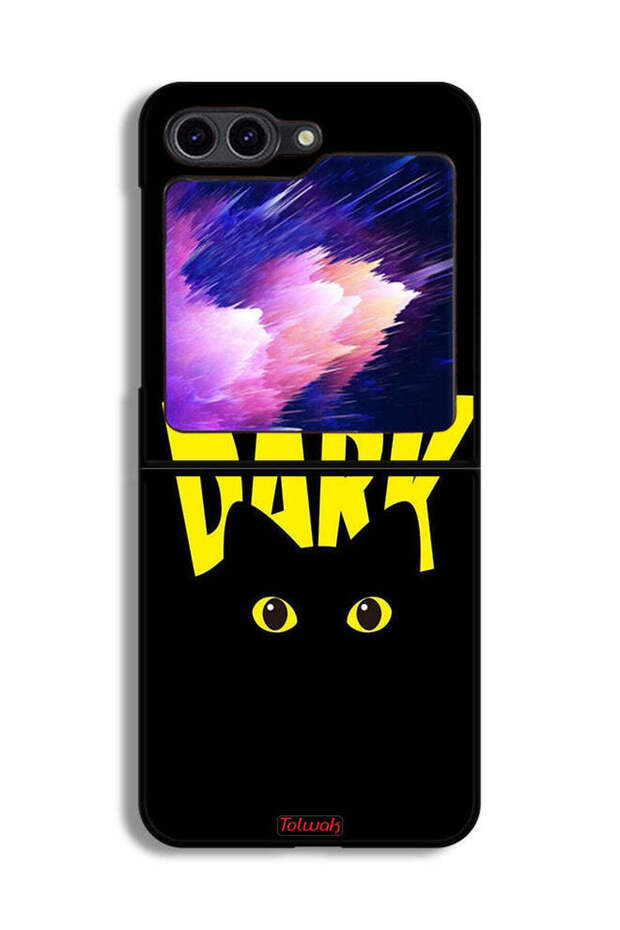 غطاء حماية لهاتف Samsung Galaxy Z Flip6 - قطة داكنة