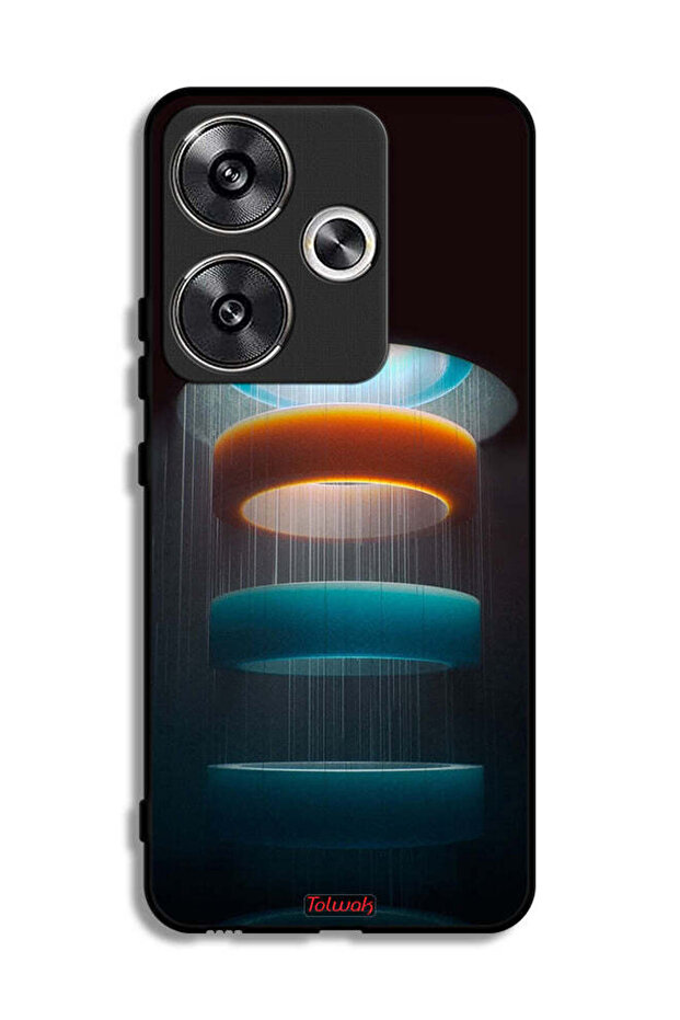 غطاء حماية لهاتف Xiaomi Poco F6 5G بنمط حلقات فنية