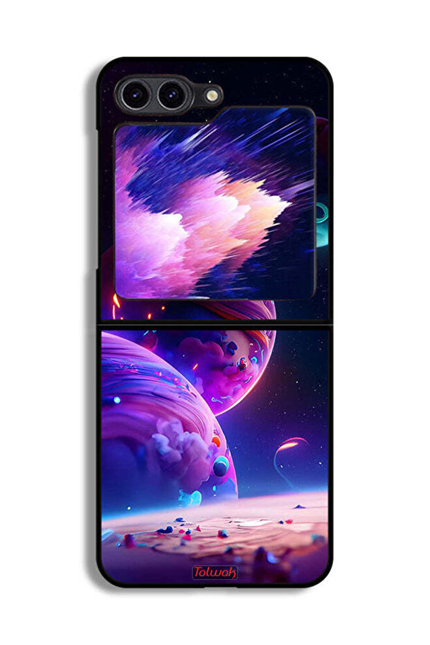 غطاء حماية لهاتف Samsung Galaxy Z Flip6 بنمط كوكبي