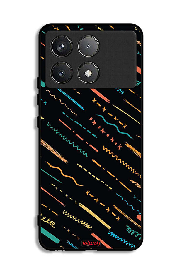 Xiaomi Poco F6 Pro Protective Case Cover X Lines Abstract Pattern