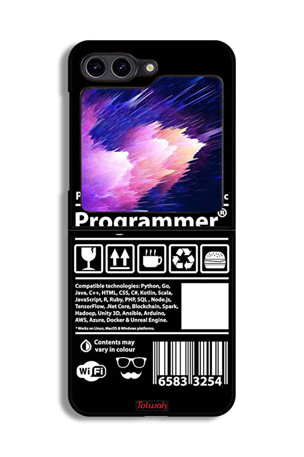 غطاء حماية وملصق مبرمج لهاتف Samsung Galaxy Z Flip6