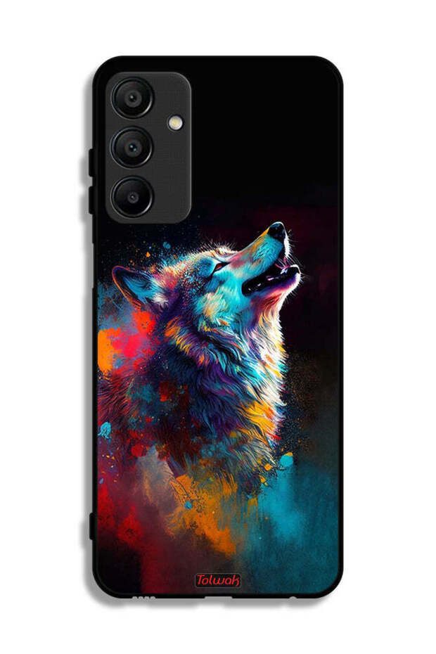 Samsung Galaxy A15 Protective Case Cover Wolf Colorful Art