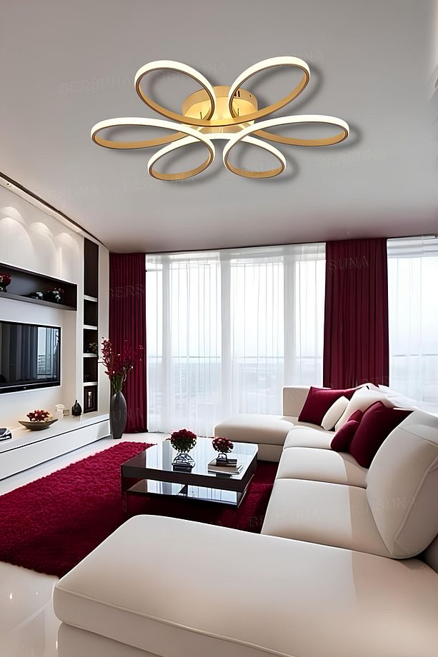 Sayra Eskitme (60 cm) Tek Renk Modern Plafonyer Led Avize - 3