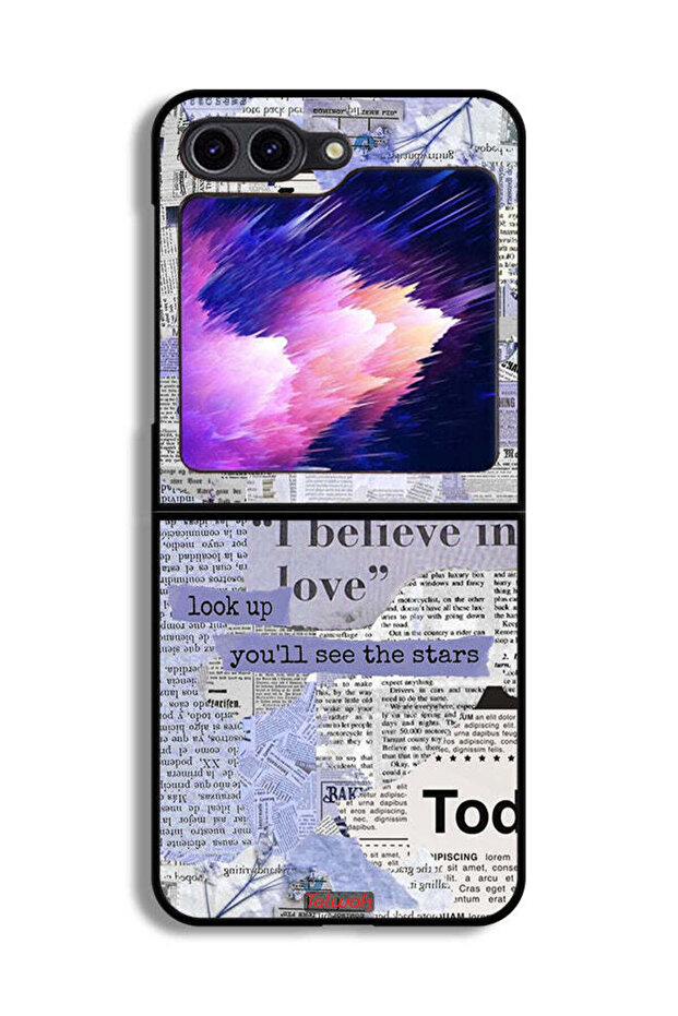 غطاء حماية لهاتف Samsung Galaxy Z Flip6 بنقشة صحيفة
