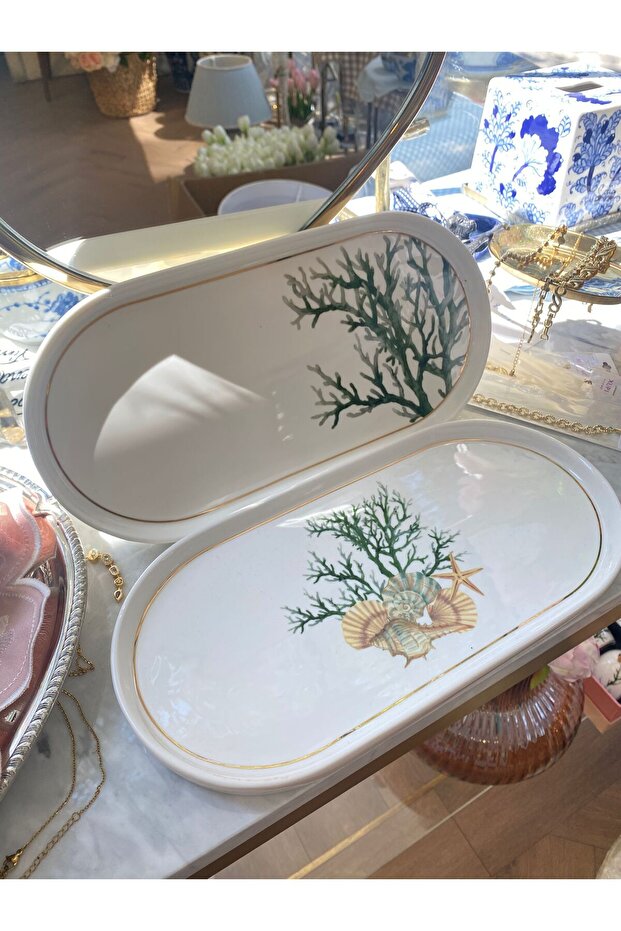 2'li Marinet Oval Servis Tabağı 32x16 - 1