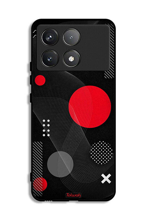 Xiaomi Poco F6 Pro Protective Case Cover Round And Cross Shape Pattern