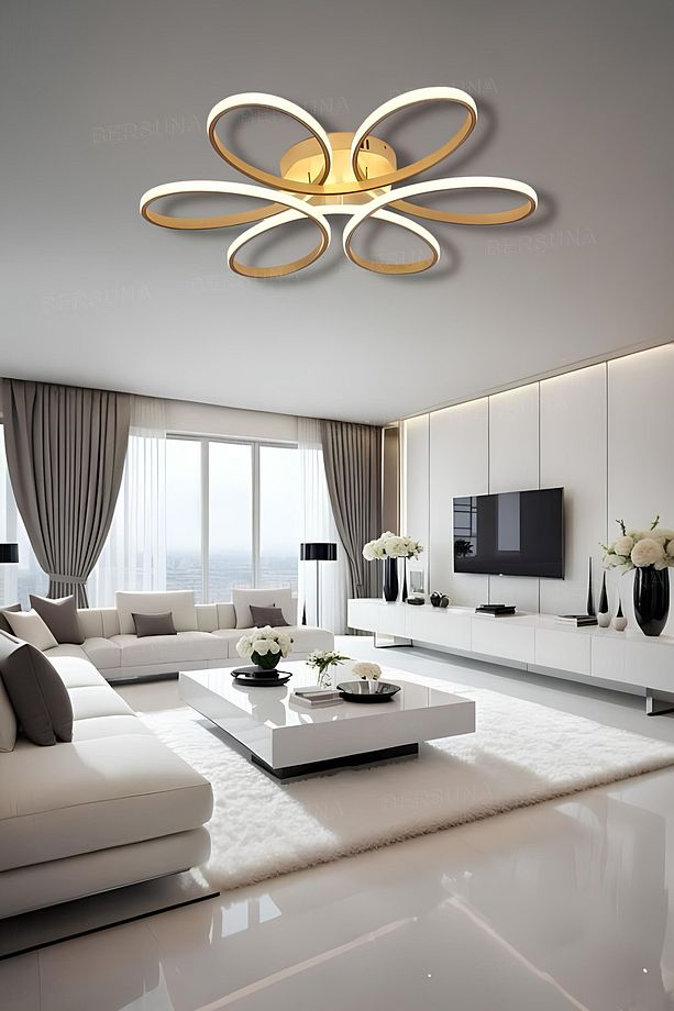 Sayra Eskitme (60 cm) Tek Renk Modern Plafonyer Led Avize - 2
