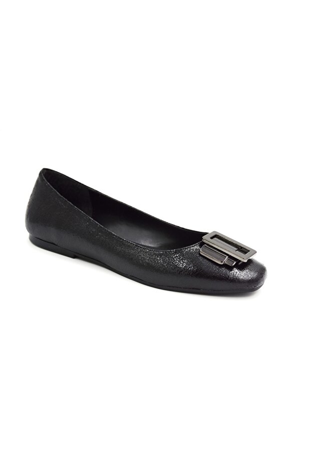 Kindep Cico Buckle Detailed Women's Ballerinas Black