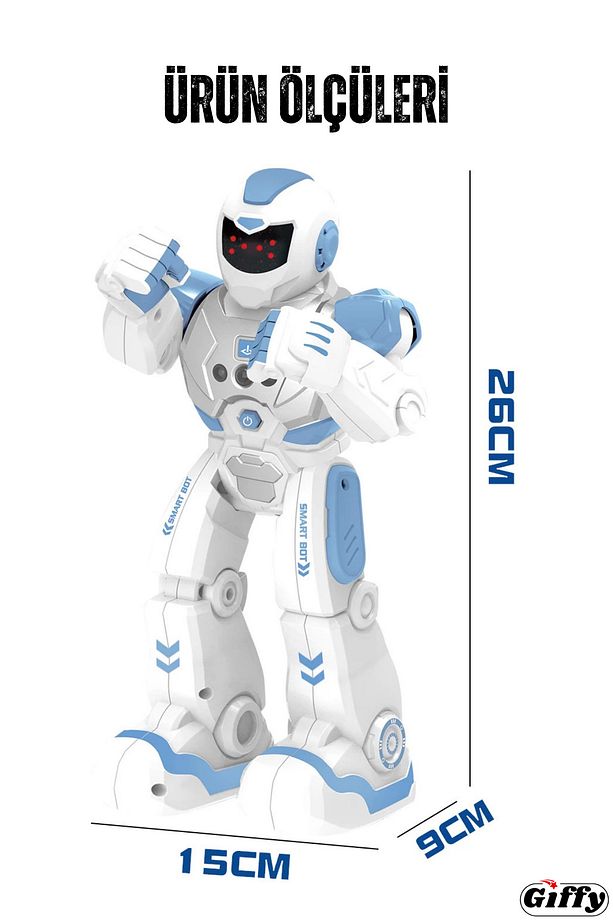 Oyuncak Uzaktan Kumandalı ve El Sensörlü Şarjlı Led Işık Moonwalk Yürüyen Akıllı Robot 19 Fonksiyon - 4